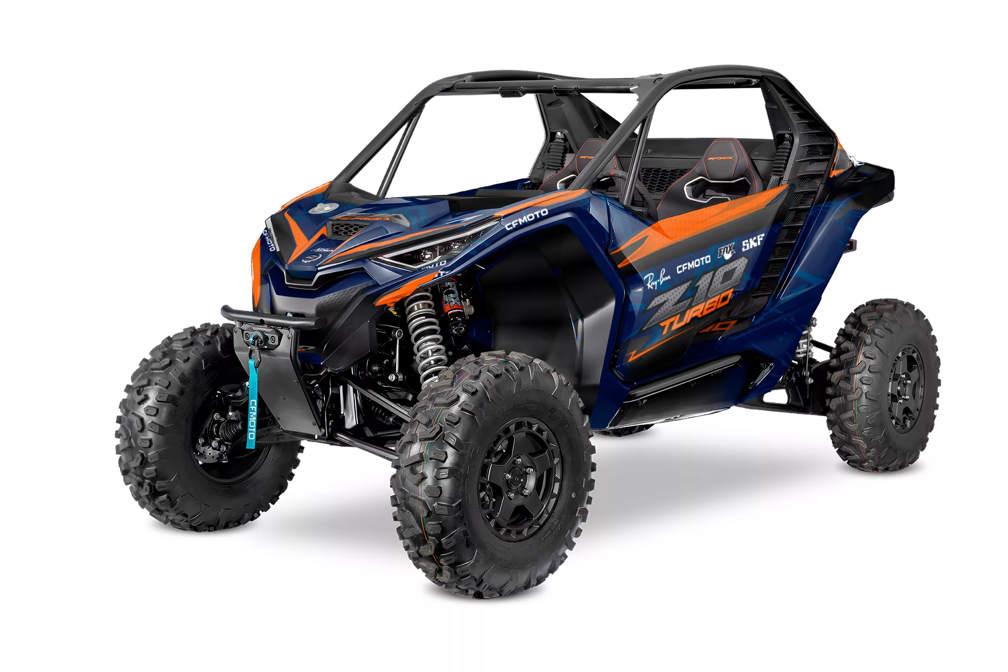 Kit de vinilos CFMOTO Z10 Turbo Apex Racing Edition con diseño racing instalado en buggy deportivo
