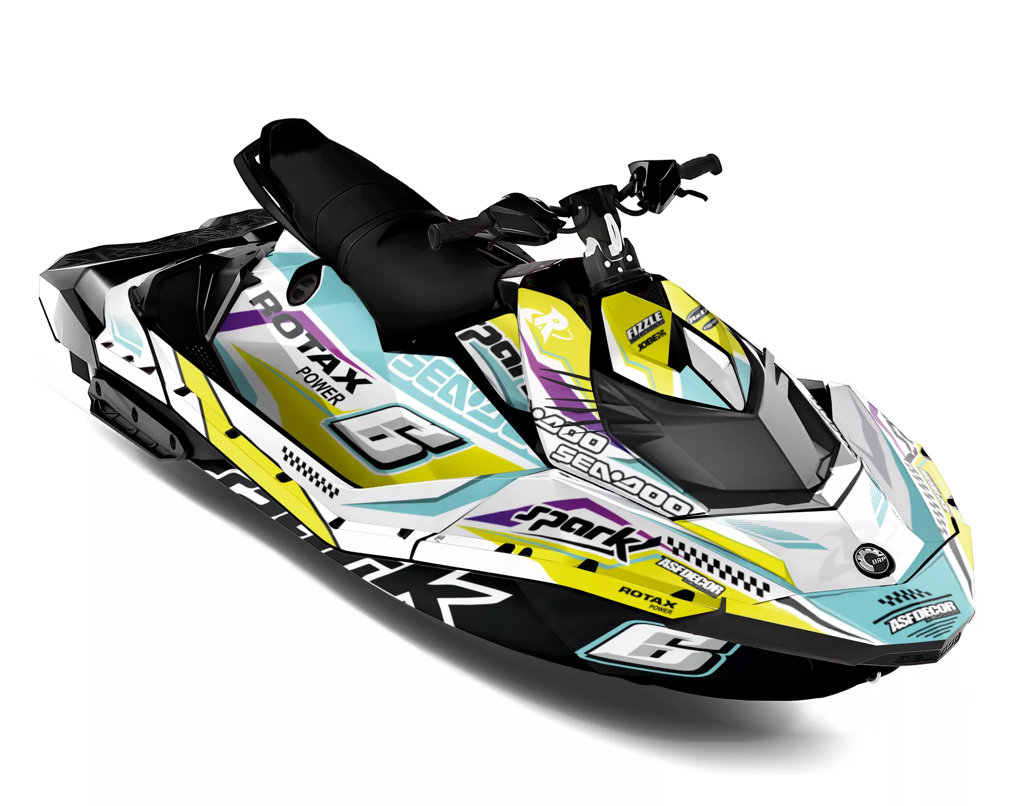 Kit de vinilos Sea-Doo Spark Retro Pulse Edition con diseño deportivo y gráfico moderno para moto de agua Sea-Doo Spark