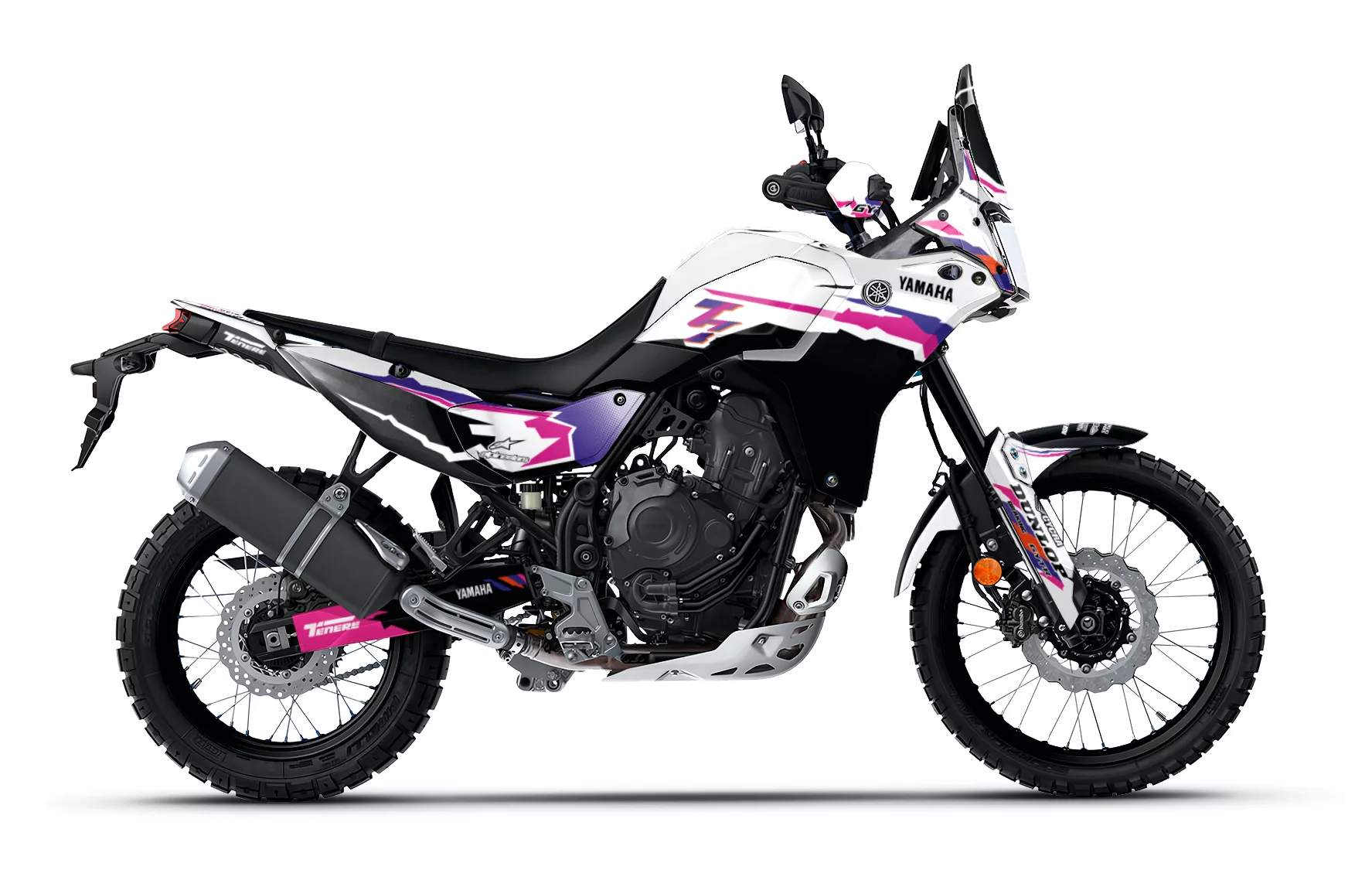 Kit de vinilos Yamaha Ténéré 700 2025 Retro Rally Edition con diseño inspirado en los colores clásicos del Dakar y gráficos deportivos exclusivos de ASFDECOR.