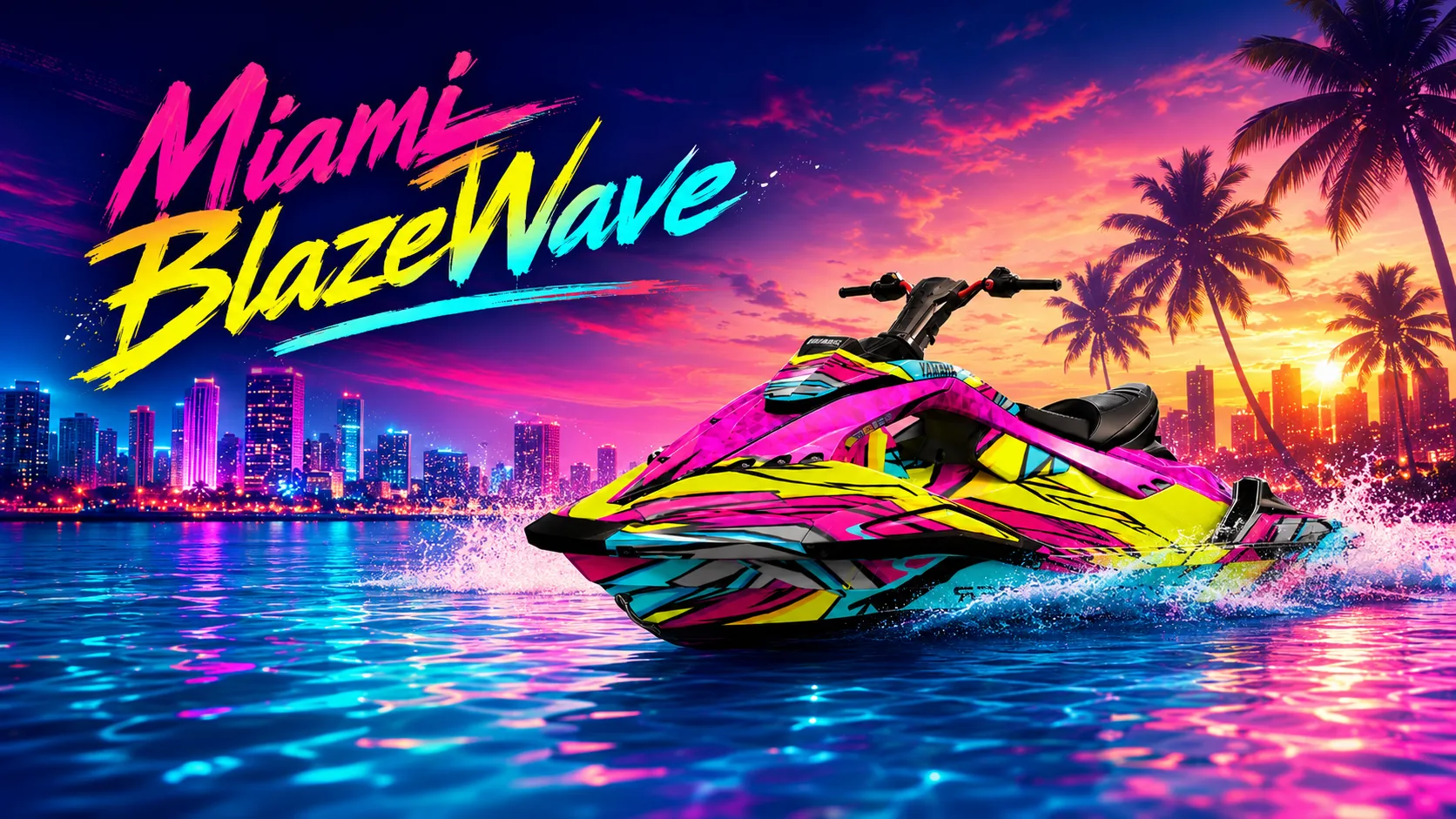 Banner Miami Blazewave con Yamaha JetBlaster Pro personalizado