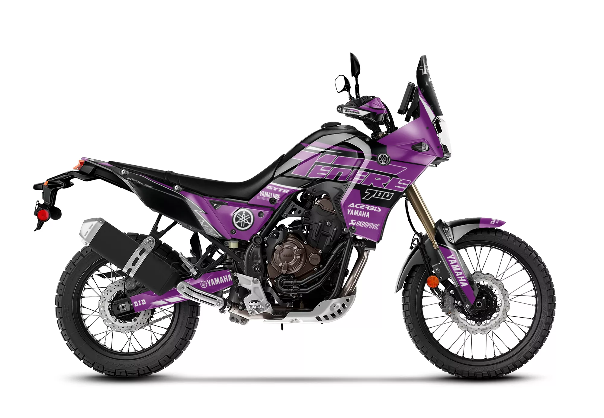 Kit de vinilos Yamaha Ténéré 700 Rally Legacy X Edition con diseño retro racing de inspiración rally y estética exclusiva de ASFDECOR.