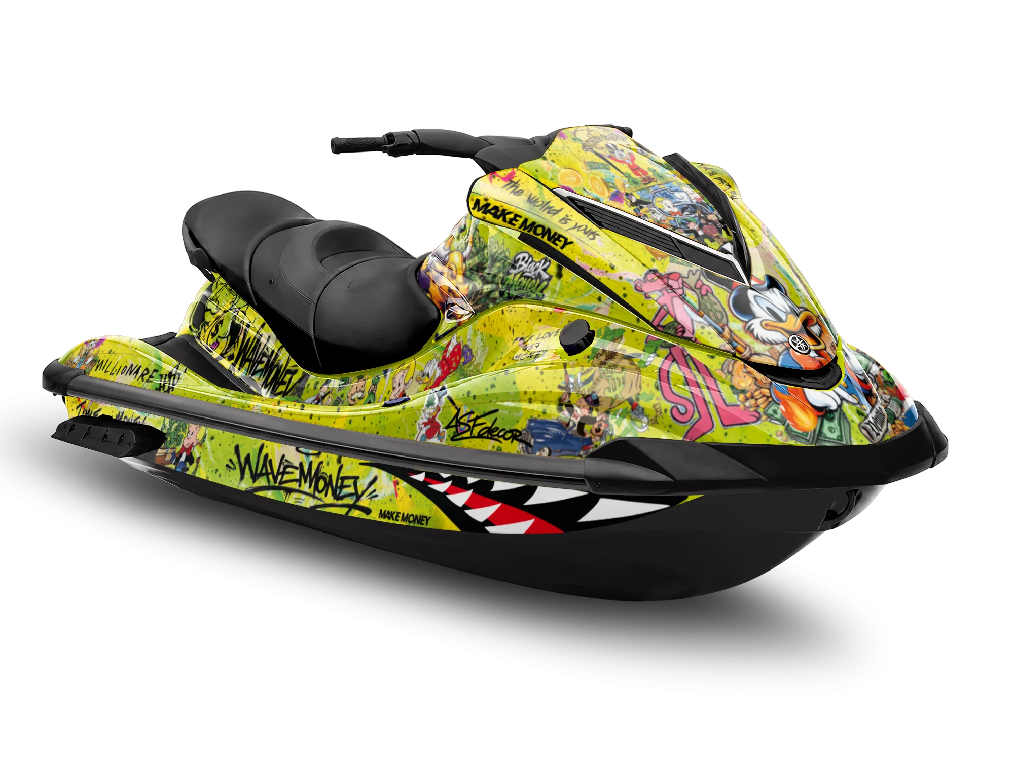 Kit de vinilos Yamaha WaveRunner FX 160 2Gen Money Graffiti Edition con diseño tipo graffiti, collage urbano y gráficos exclusivos de ASFDECOR.