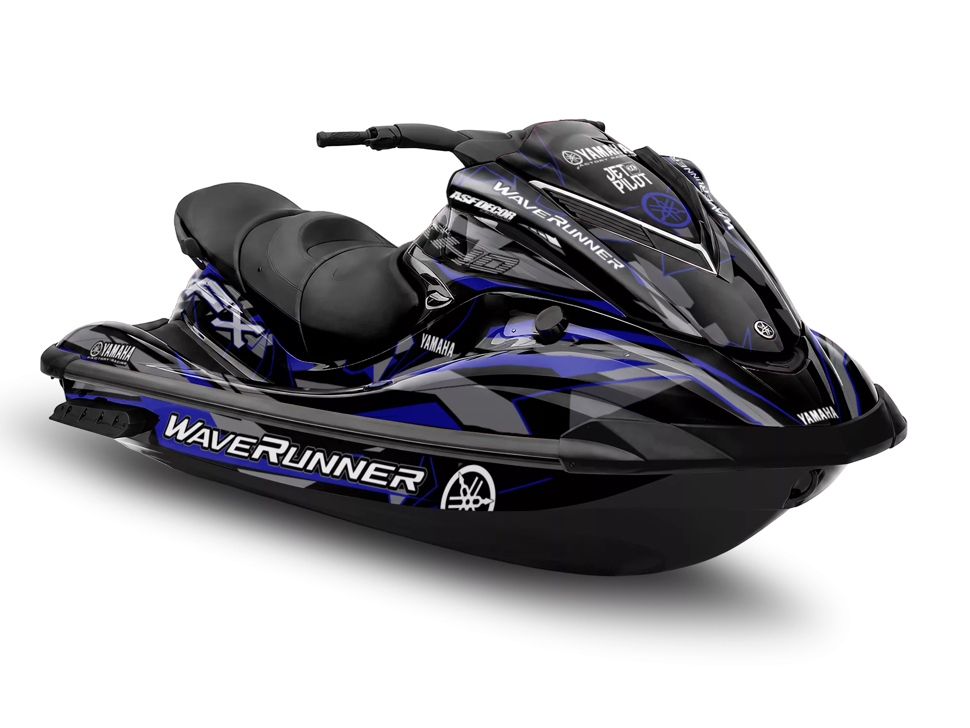 Kit de vinilos Yamaha WaveRunner FX 160 2Gen Shadow Matrix Edition con gráficos geométricos de estilo racing y diseño exclusivo de ASFDECOR.