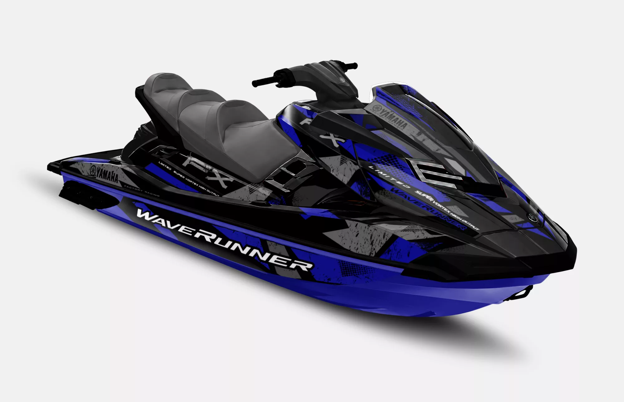 Kit de vinilos Yamaha WaveRunner FX 4Gen Super Vortex Edition con gráficos racing, texturas dinámicas y diseño exclusivo de ASFDECOR.